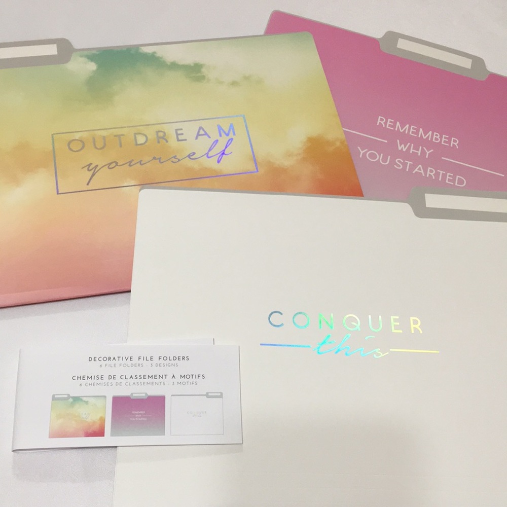 3/$15 ❤️ Beautiful Set of 6 File Folders